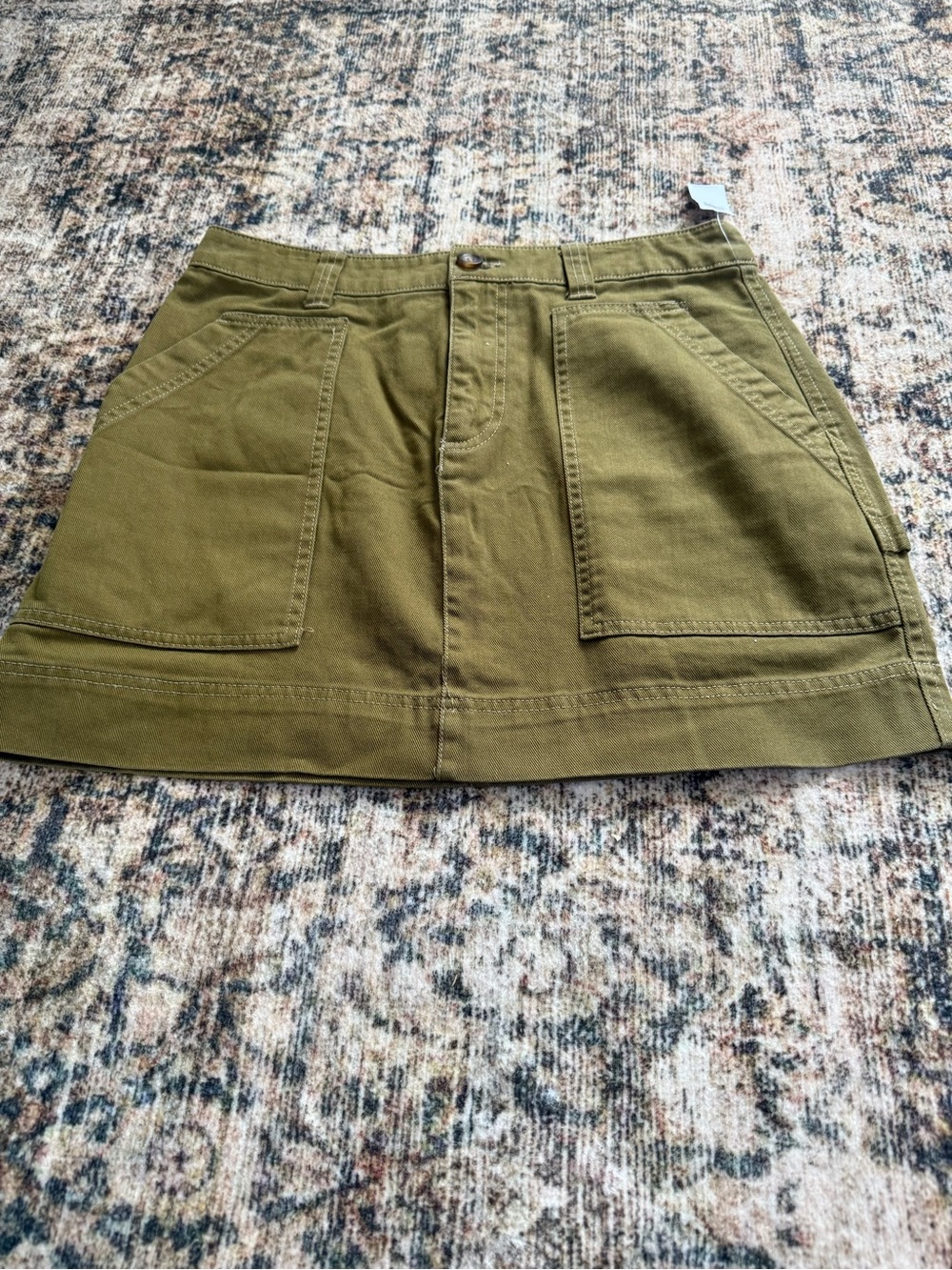 Old Navy Olive Green Mini Skirt with Front Pockets
